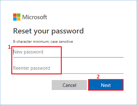 reset password to recover hotmail account
