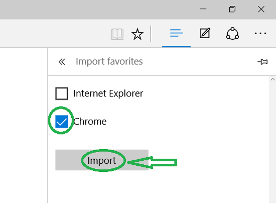 import favorites from chrome