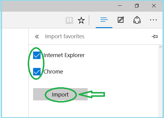import favorites into edge
