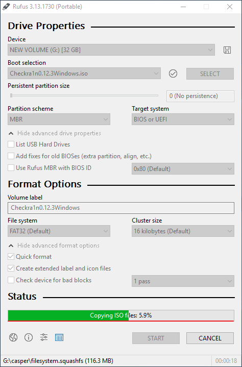 copying iso file