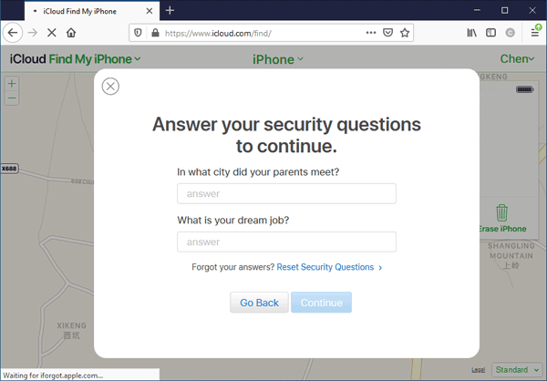 answer security questions