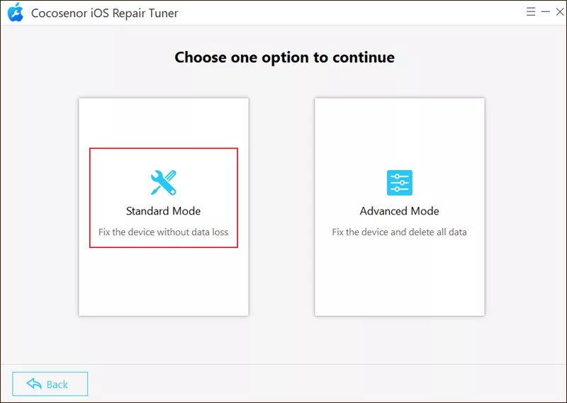 Select Standard Mode