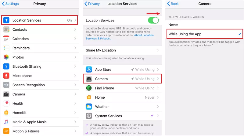 Turn on Location Services