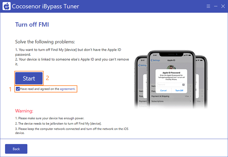 agree on agreement and click start