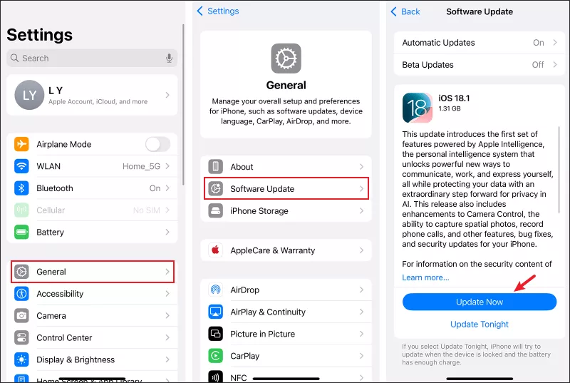 Update the iOS device