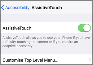 tap on it and activate assistivetouch