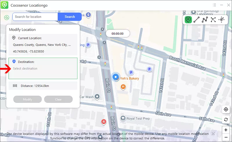 choose your desired location 
