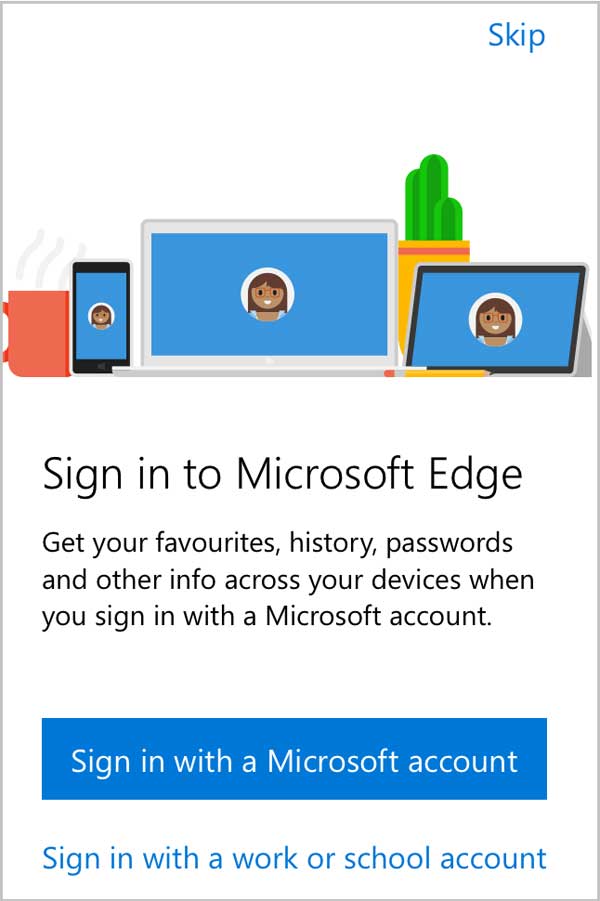 sign in with microsoft account