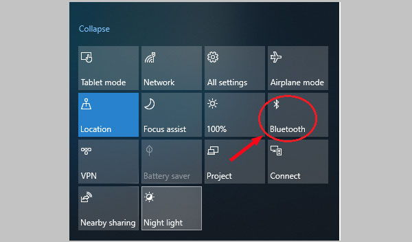 turn on bluetooth on windows 10