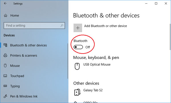 turn on bluetooth on windows