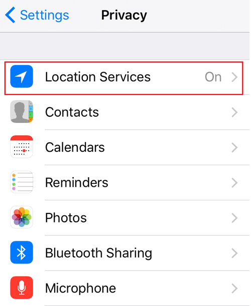 turn off iphone location services