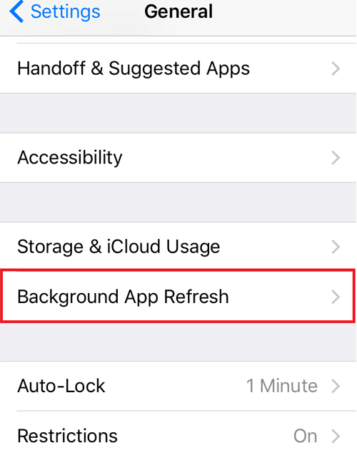 turn off app refresh