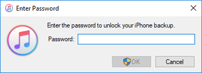 enter the password to unlock your backup