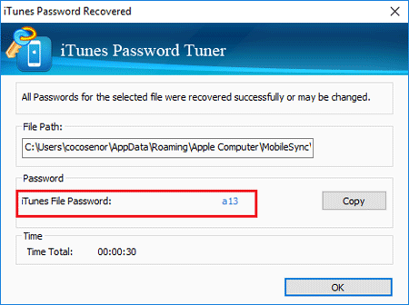 recover itunes backup password