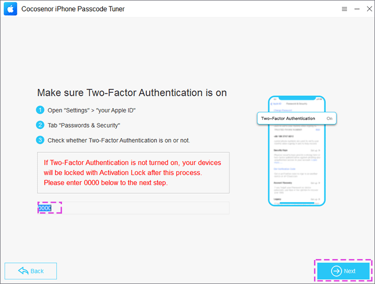 ensure Two-Factor Authentication is on