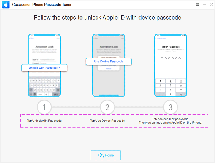 setting up iPhone and unlock Apple ID with device passcode