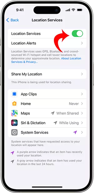 disable location service