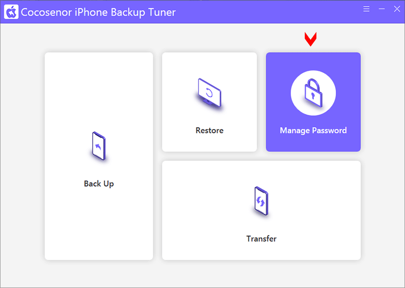 choose Manage Password