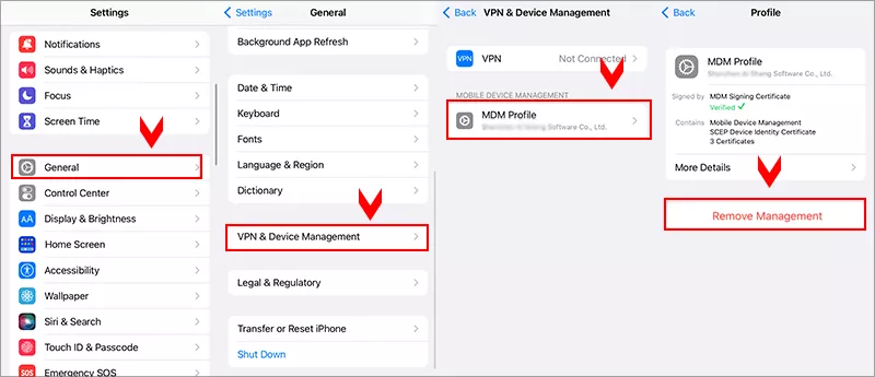 remove device management