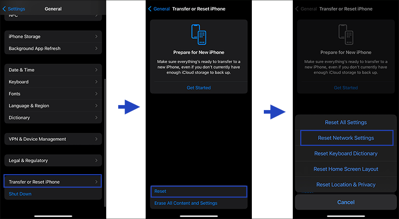 reset network settings