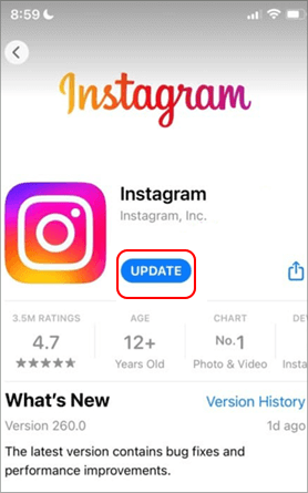 update Instagram