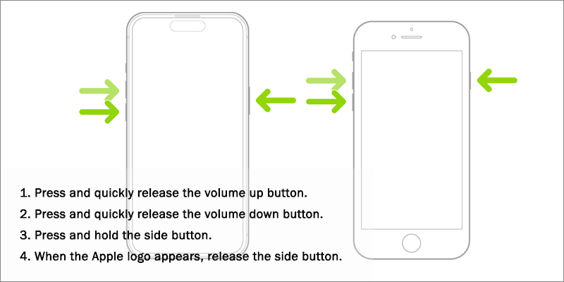 force restart iPhone iOS 17