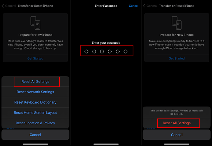 tap Reset All Settings