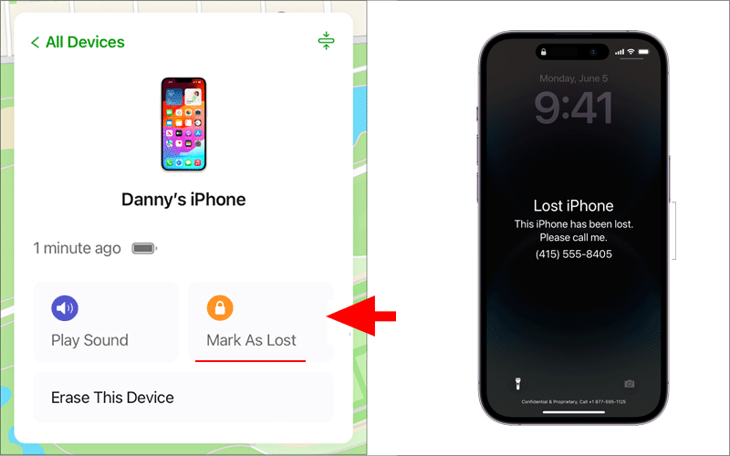 make iPhone in lost mode via iCloud