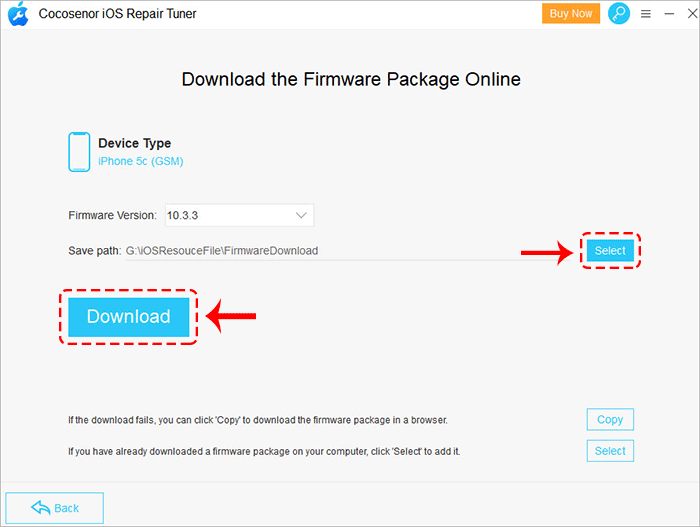 download or select