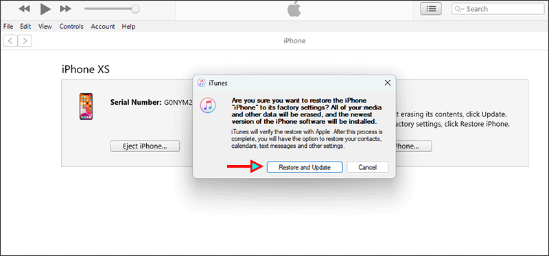 hit on Restore and Update button on iTunes