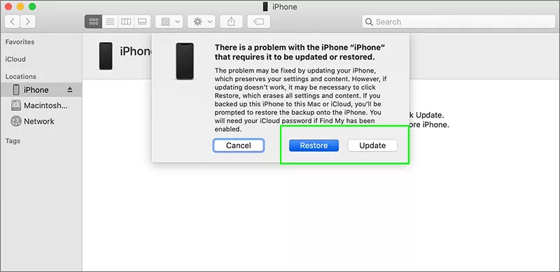 restore iPhone in recovery mode