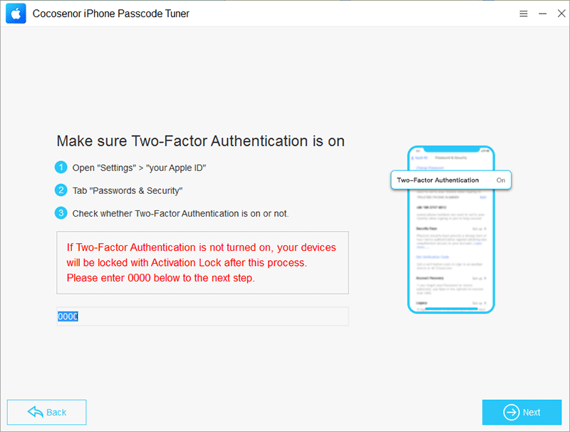 confirm two factor authentication is on
