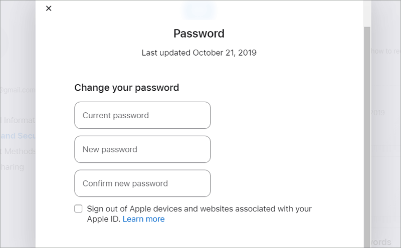 set a new password