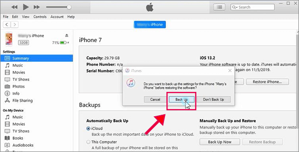 itunes asking for password to unlock iphone backup