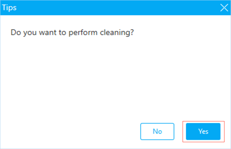 choose yes to clean