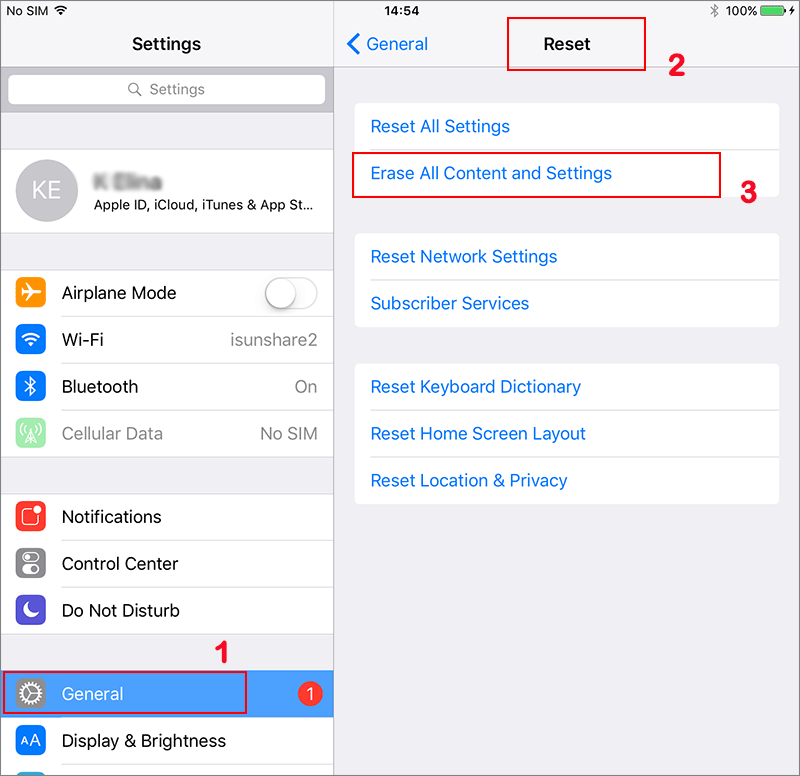 erase all content and settings on ipad