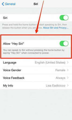 allow hey Siri