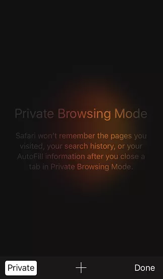 use private mode in Safari