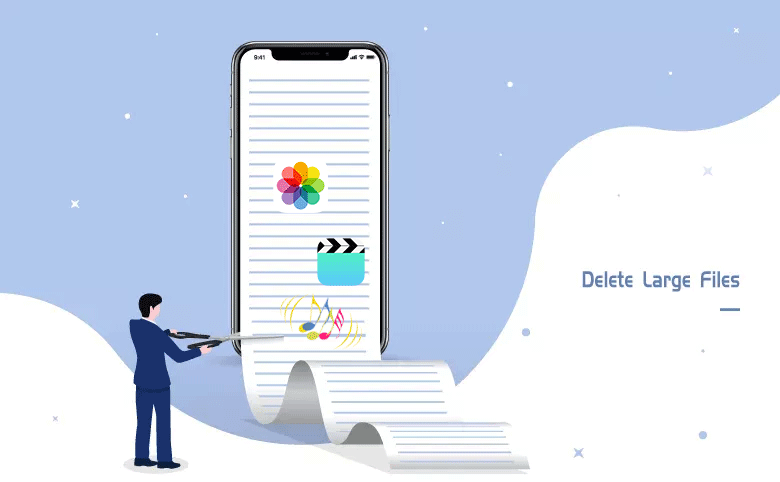 delete large files on iPhone