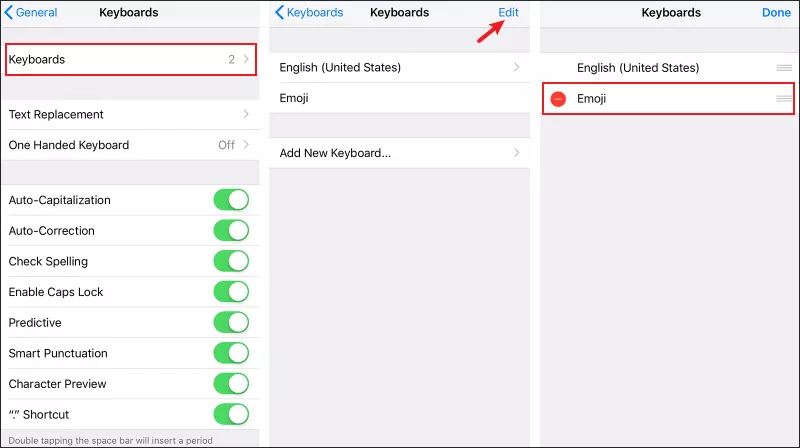 Delete Emoji keyboard