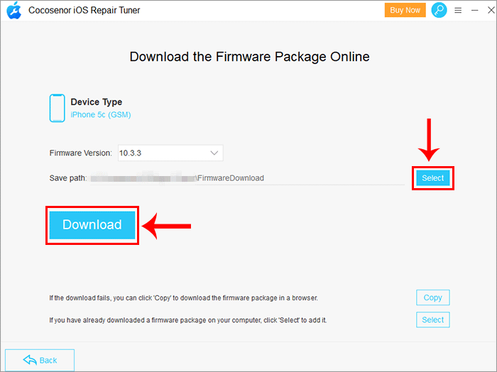 download iOS firmware package