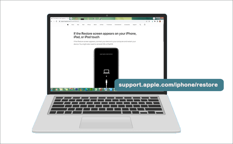 Apple official webpage to solve restore screen issue