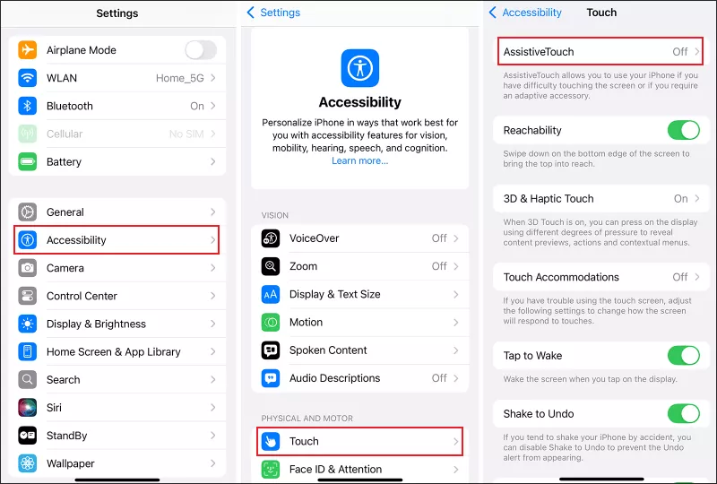 Turn off Assistive Touch