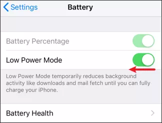 Turn off Low Power Mode