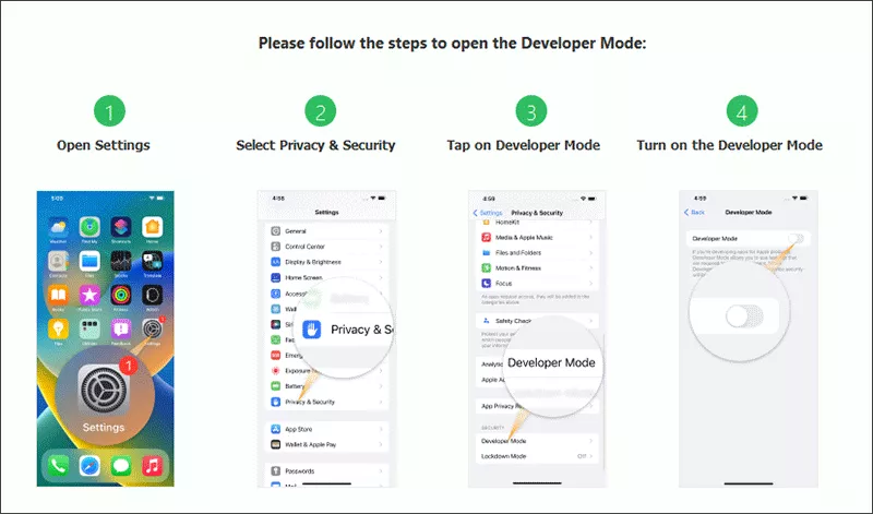 enable iPhone developer mode