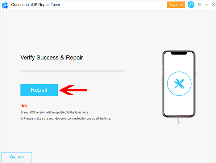 verify success and repair