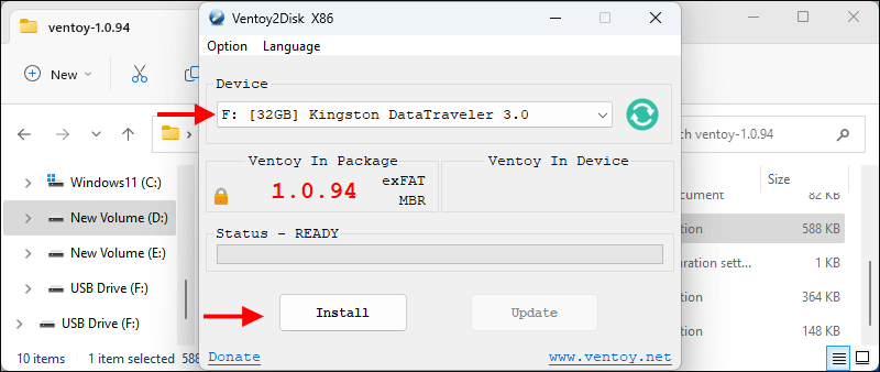 install Ventoy in USB