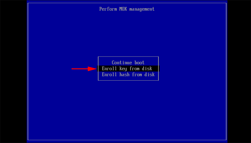 select enroll key from disk