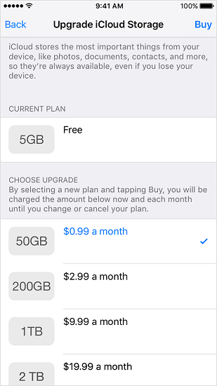 icloud storage upgrade plan