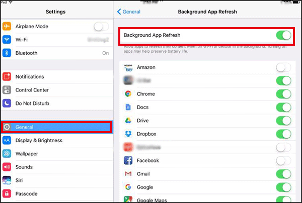 background app refresh settings